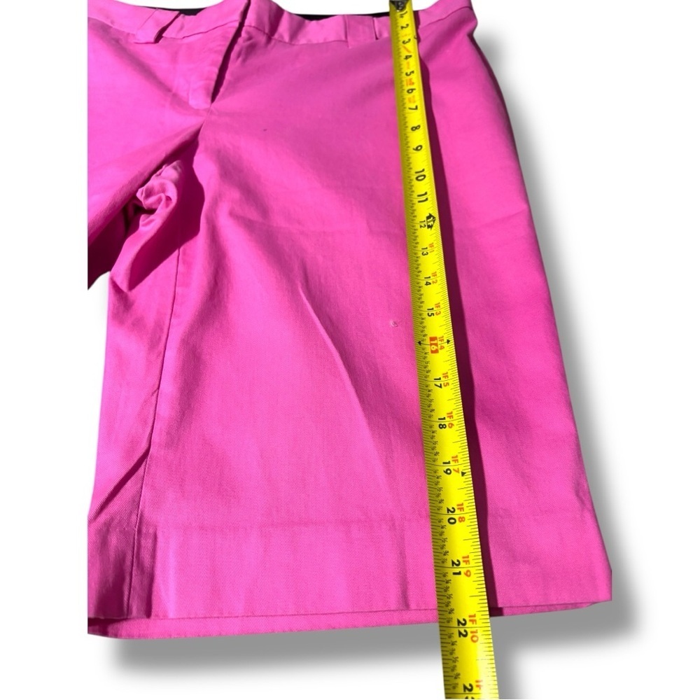 Express Design Studio Chic Bright Pink Soft Cotton Women's Bermuda Shorts - Picture 2 of 11